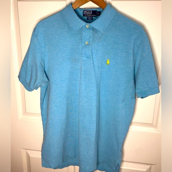 Polo by Ralph Lauren Baby Blue Polo Shirt Classic Fit Men’s Size L - Picture 1 of 7